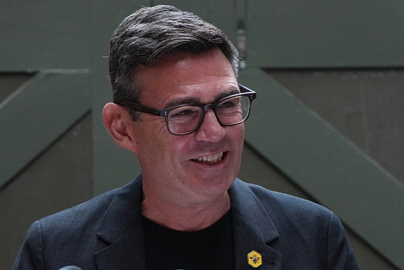 Labour Party's Andy Burnham delivers a speech at the People's History Museum in Manchester, England, Monday, June 29, 2026.(AP Photo/Alastair Grant)