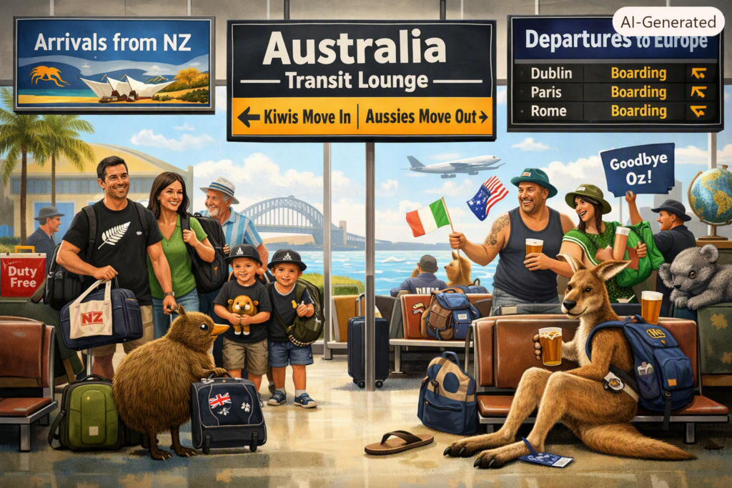 Kiwis Move In, Aussies Move Out — Australia’s Becoming a Transit Lounge