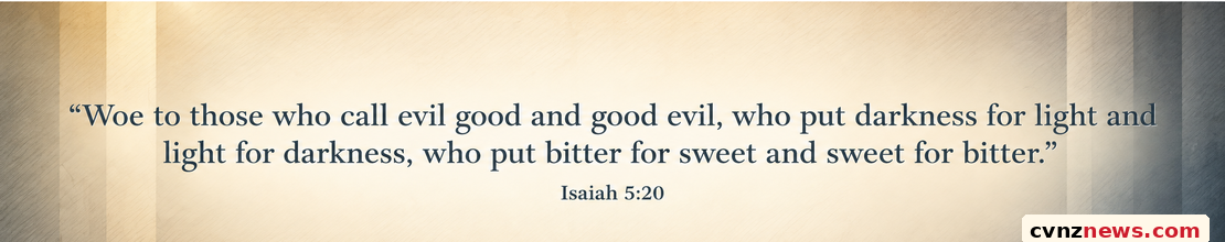 CVNZ News Isaiah 5:20 Banner