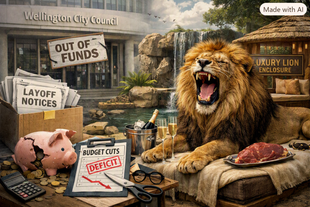 “People Out, Lions In: Wellington’s Budget Priorities Roar Loud and Clear.”